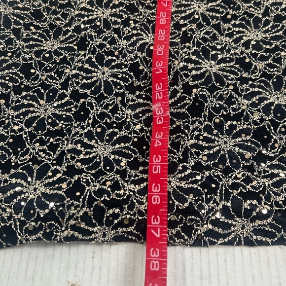 Connect Apparel Gold Black Floral Dark Romantic Cowl Sheath Dress 12 Y2K - Picture 9 of 16